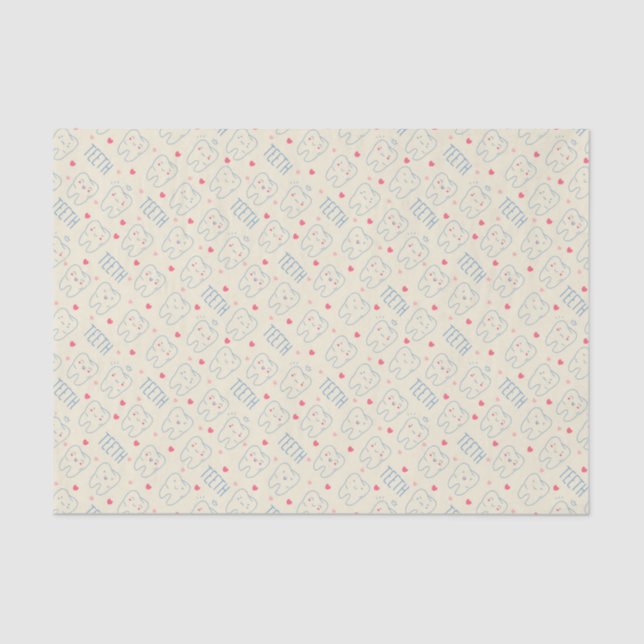 Pastel Happy Teeth Pattern Tissue Paper (Front)