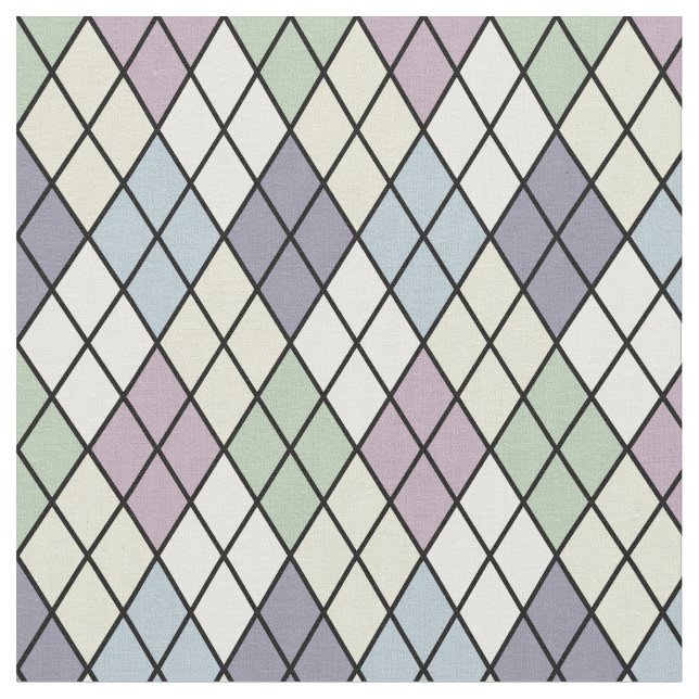 Pastel Harlequin Argyle Fabric (Close Up)