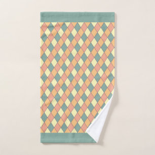 Pastel Harlequin Diamond Pattern Decor Hand Towel