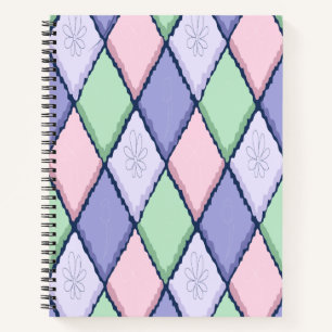 Pastel Harlequin Floral Spiral Notebook