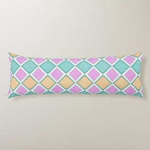  Pastel Harlequin Prism Diamond Pattern Body Cushion