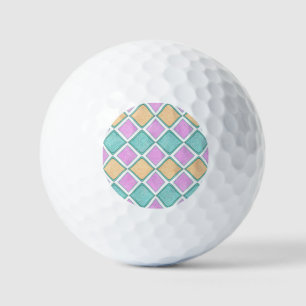Pastel Harlequin Prism Diamond Pattern Golf Balls