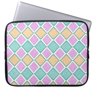 Pastel Harlequin Prism Diamond Pattern Laptop Sleeve