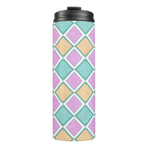 Pastel Harlequin Prism Diamond Pattern Thermal Tumbler