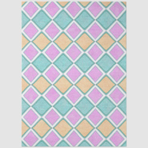 Pastel Harlequin Prism Diamond Pattern Tissue Paper