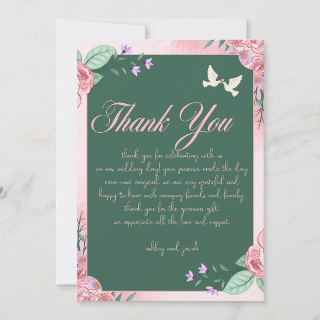 Pastel Harmony Minimalist Thank You Card (Front)