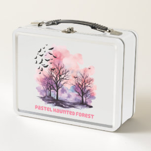 Pastel Haunted Forest – Spooky-Cute Pastel Purple Metal Lunch Box
