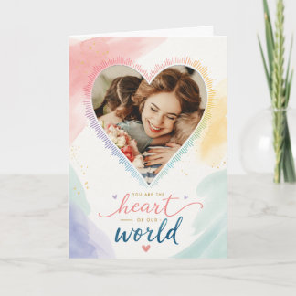 Pastel Heart for Mother’s Day Mum Love Photo Frame Card