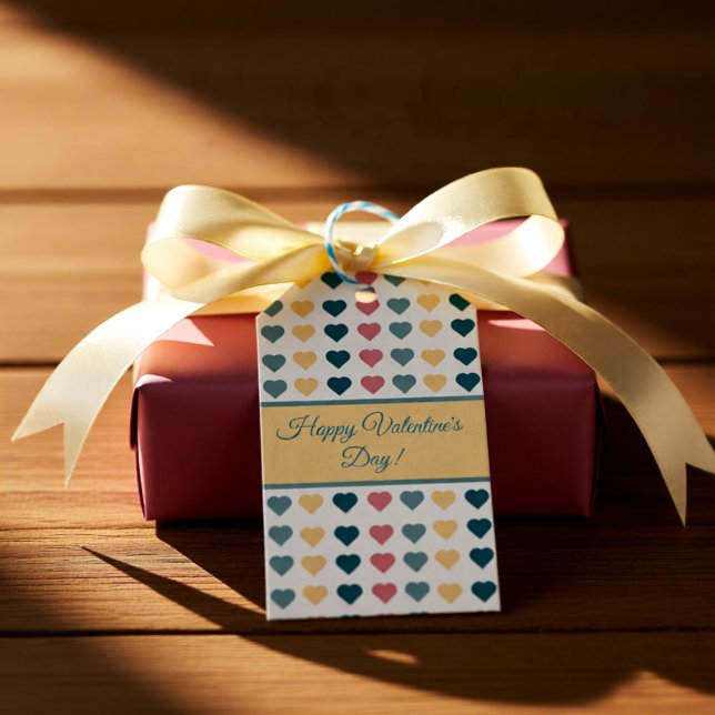 Pastel Heart Pattern Valentine’s Gift Tags (Pastel Heart Pattern Valentine’s Gift Tags)
