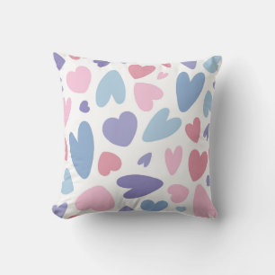 Pastel Heart Scatter Pattern Cushion
