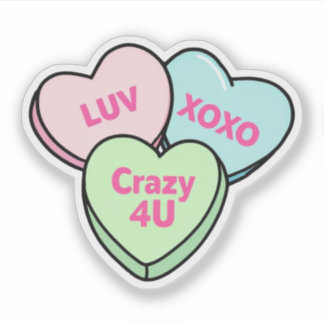 Pastel Heart-Shaped Candies with Love Messages