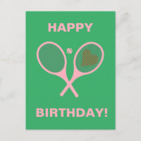 Pastel Heart Tennis Player Racquets Ball Birthday