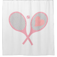 Pastel Heart Tennis Player Racquets Ball Design  