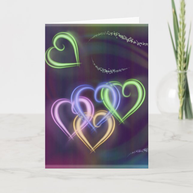 Pastel Hearts All Ocassion Note Cards (Front)