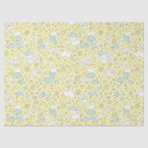 Pastel Hearts & Clouds Watercolor Dream (1) Tissue Paper