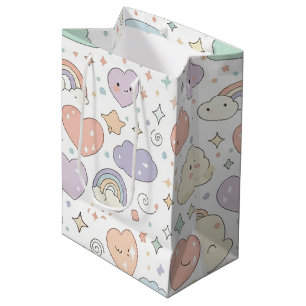 Pastel Hearts & Clouds Watercolor Dream (6) Medium Gift Bag