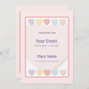 Pastel Hearts Invitation
