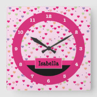 Pastel Hearts on Pink Personalised