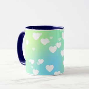 Pastel hearts two toned coffee & tea  mug
