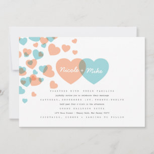 Pastel Hearts Wedding Invitation