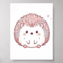 Pastel Hedgehog Design, Soft Colour Hedgehog Art