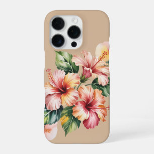 Pastel hibiscus watercolor iPhone 16 pro case