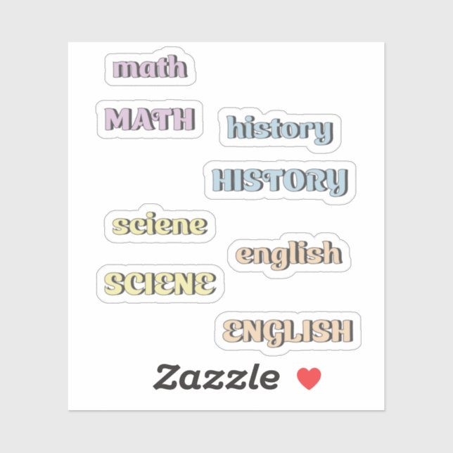 Pastel high School Subjects Sticker  (Sheet)