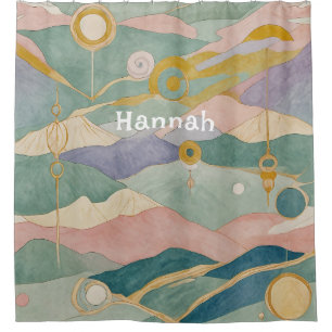 Pastel Hills Dreamscape Shower Curtain