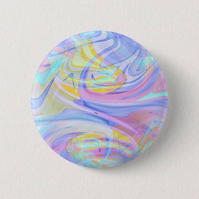pastel hologram 6 cm round badge (Front)