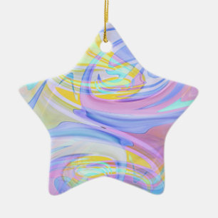 pastel hologram ceramic tree decoration