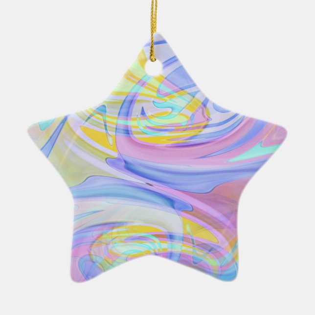 pastel hologram ceramic tree decoration (Front)