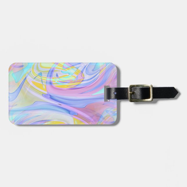 pastel hologram luggage tag (Front Horizontal)