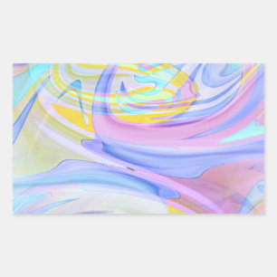 pastel hologram rectangular sticker