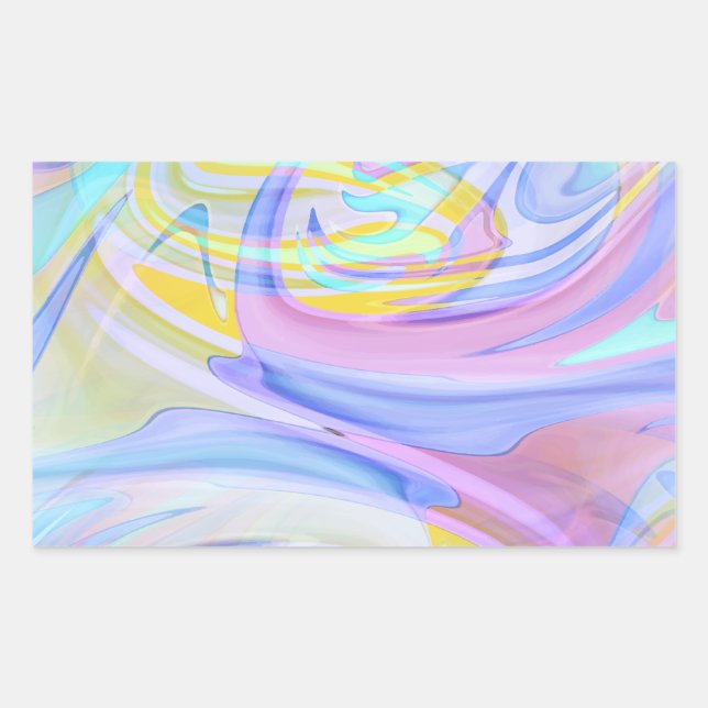pastel hologram rectangular sticker (Front)
