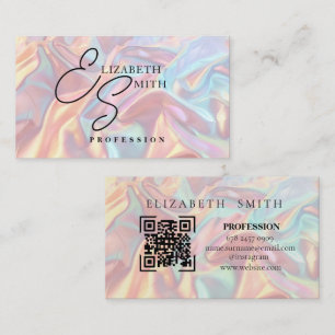Pastel Holographic Business Card 