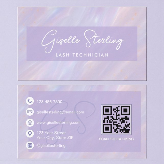 Pastel Holographic Eyelash Extension Business Card (Creator Uploaded)