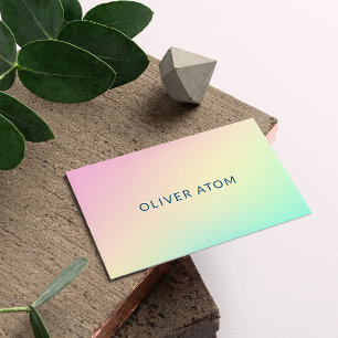 Pastel Holographic Modern Aesthetician Business Card