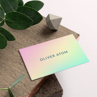 Pastel Holographic Modern Aesthetician Business Card