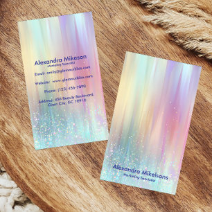 Pastel Holographic Modern Branding Business Card