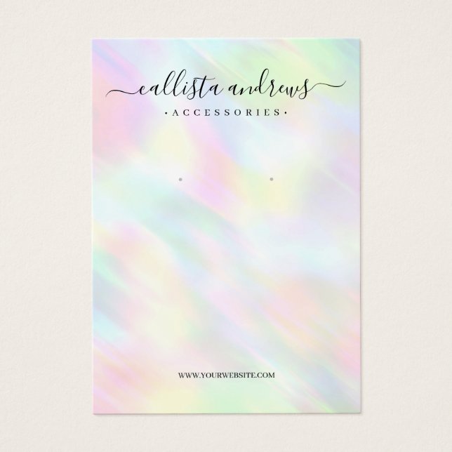 Pastel Holographic Rainbow Earring Display Card (Front)
