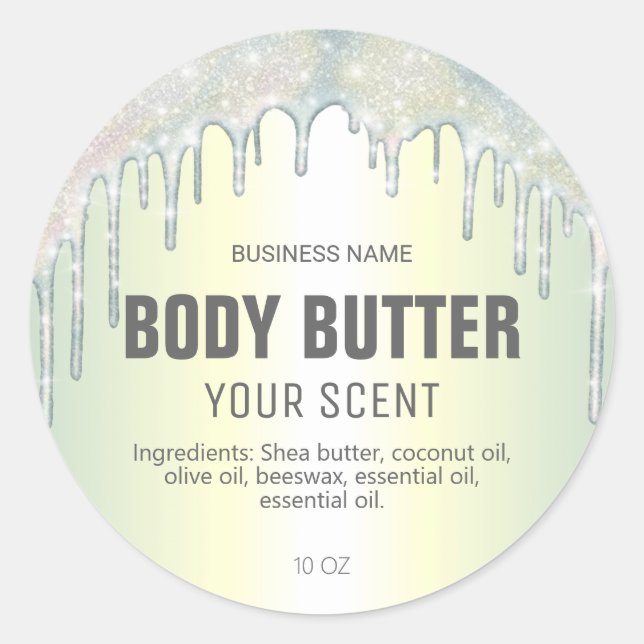 Pastel Holographic Shimmer Body Butter Labels (Front)
