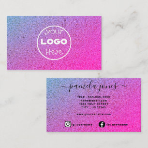 Pastel Holographic Style   Business Card Template
