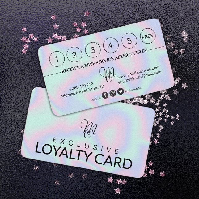 Pastel Holographic Texture  Loyalty Card (Creator Uploaded)