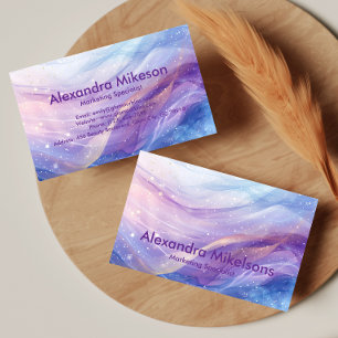 Pastel Holographic Waves Elegant Professional  Business Card