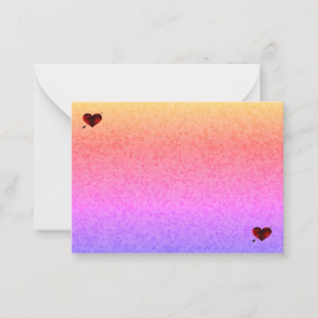 Pastel Honeycomb and Hearts Note Cards (Front)