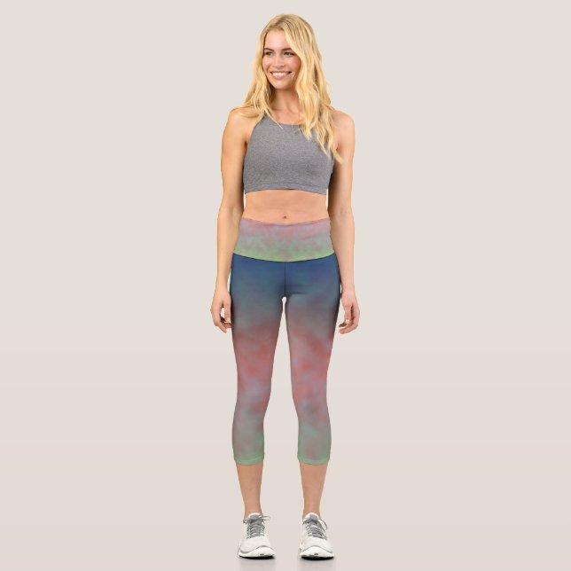 Pastel Horizon Capri Leggings (Front)