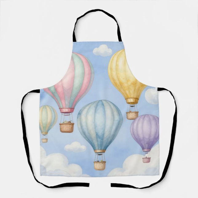 Pastel Hot Air Balloons Sky Apron (Front)