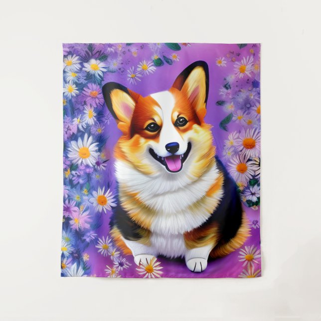 Pastel Hues Corgi Tapestry (Front)