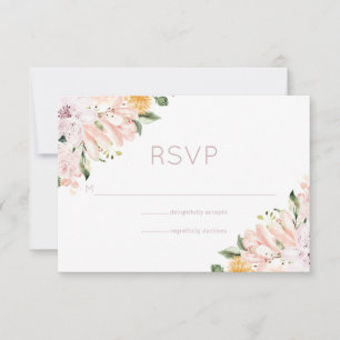 Pastel Hues Floral Wedding RSVP Card