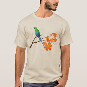 Pastel hummingbird on a fall maple branch. T-Shirt